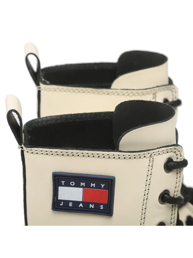 Tommy Jeans URBAN PIPING BOOT - Bottines à plateau - ivory