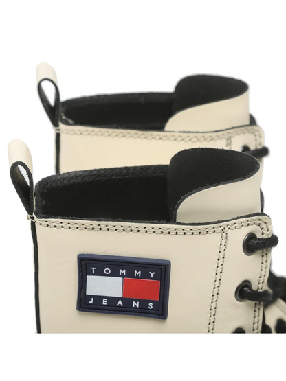 Tommy Jeans URBAN PIPING BOOT - Bottines à plateau - ivory